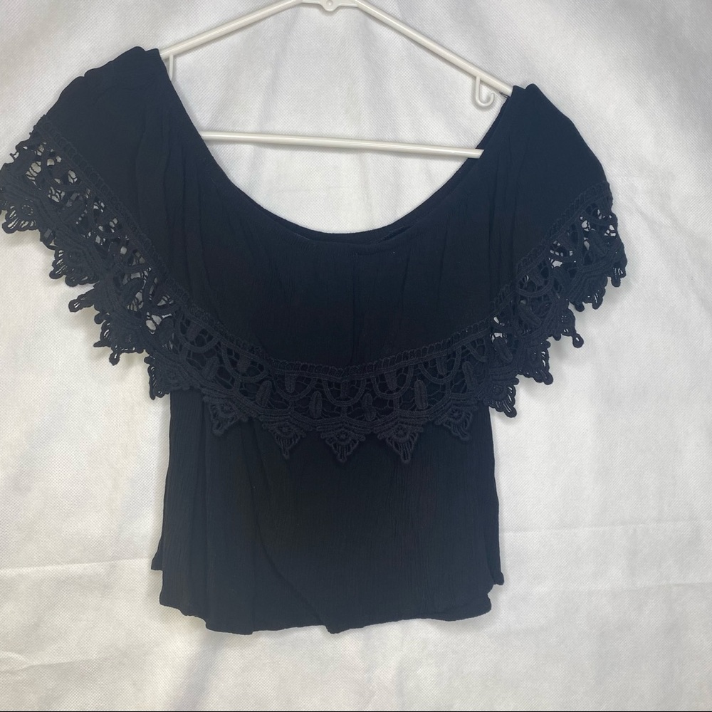 Ambiance black off the shoulder top, small